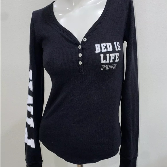 PINK Victoria's Secret Other - VS PINK black white silver sleep shirt EUC